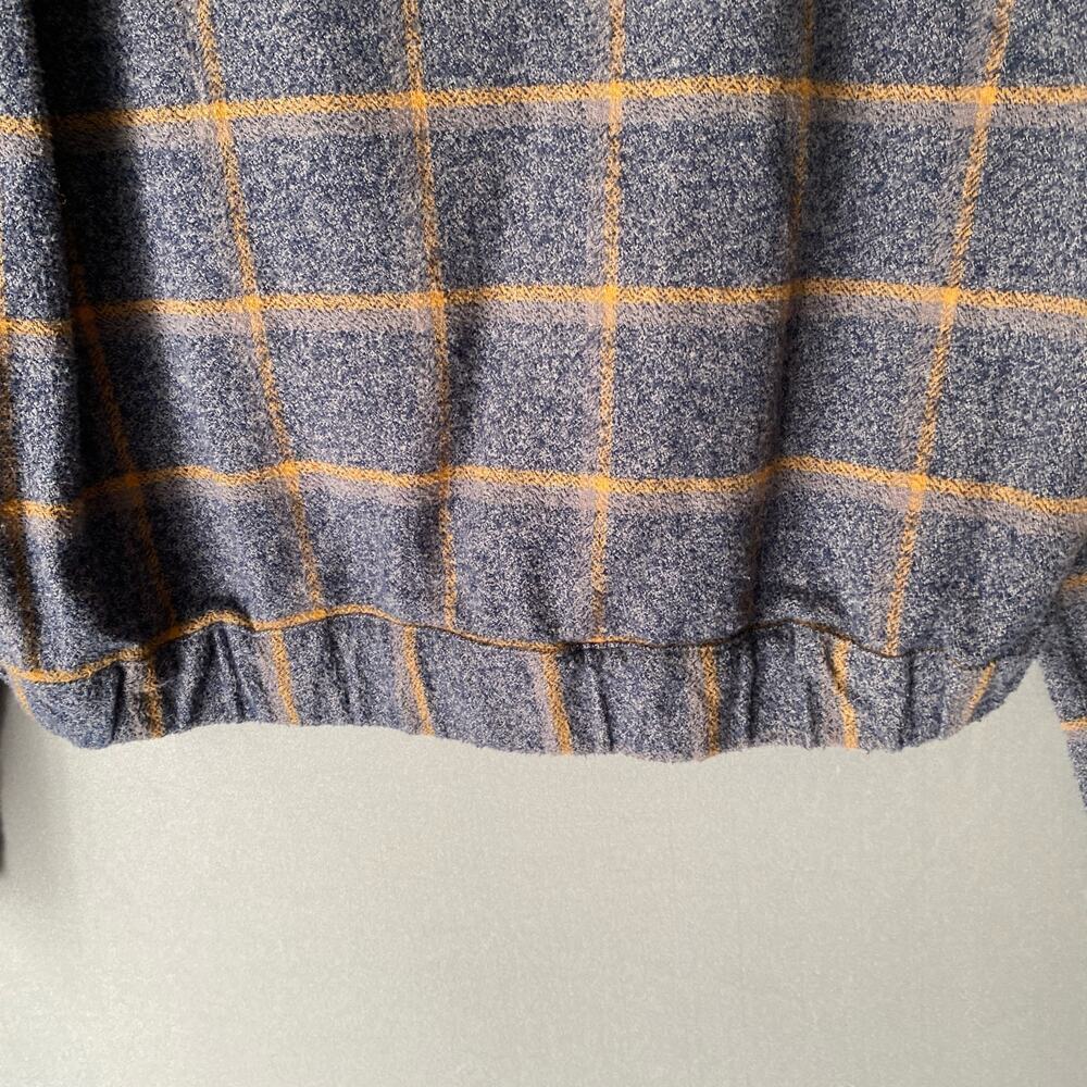 Forever 21 sz S gray gold plaid cowl neck cropped‎ jacket - Picture 9 of 9